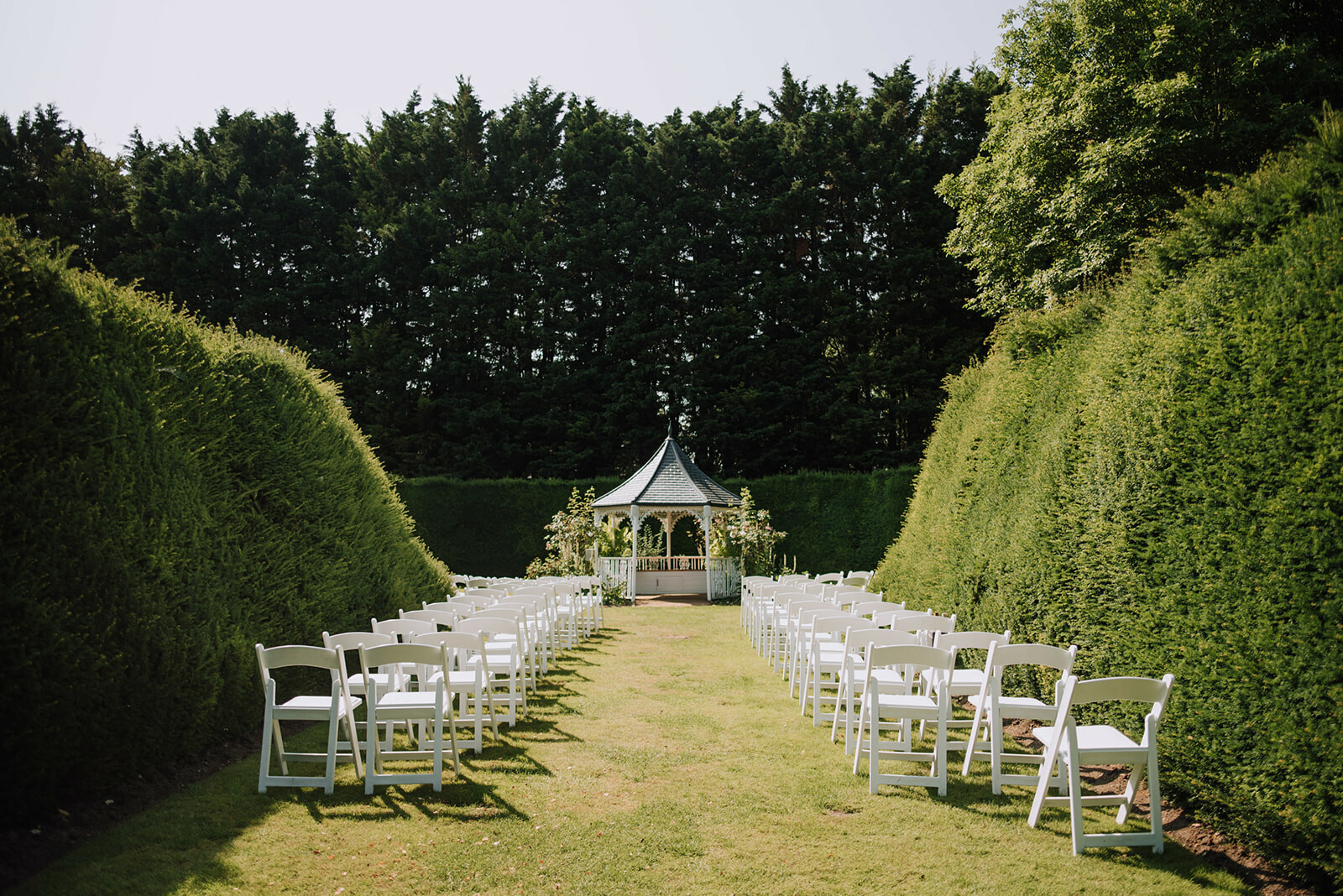 Outdoor ceremony area at Hockwold Hall